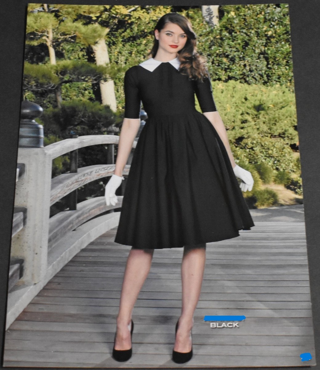 2015 Print Ad Sexy High Heels Long Legs Lady Brunette Black Dress White  Gloves L | eBay