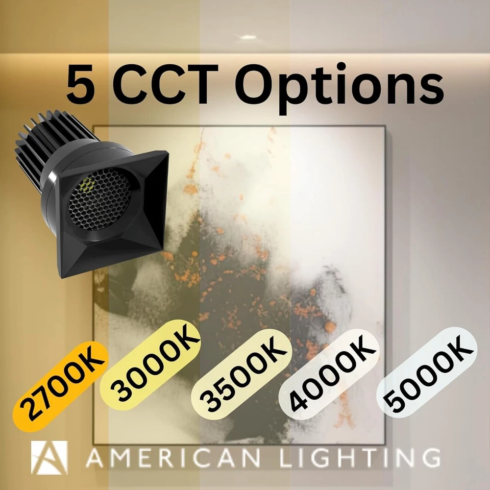 American Lighting - Downlight LED negro cuadrado deflector profundo rima 3" 15 vatios Foto 2 de 4