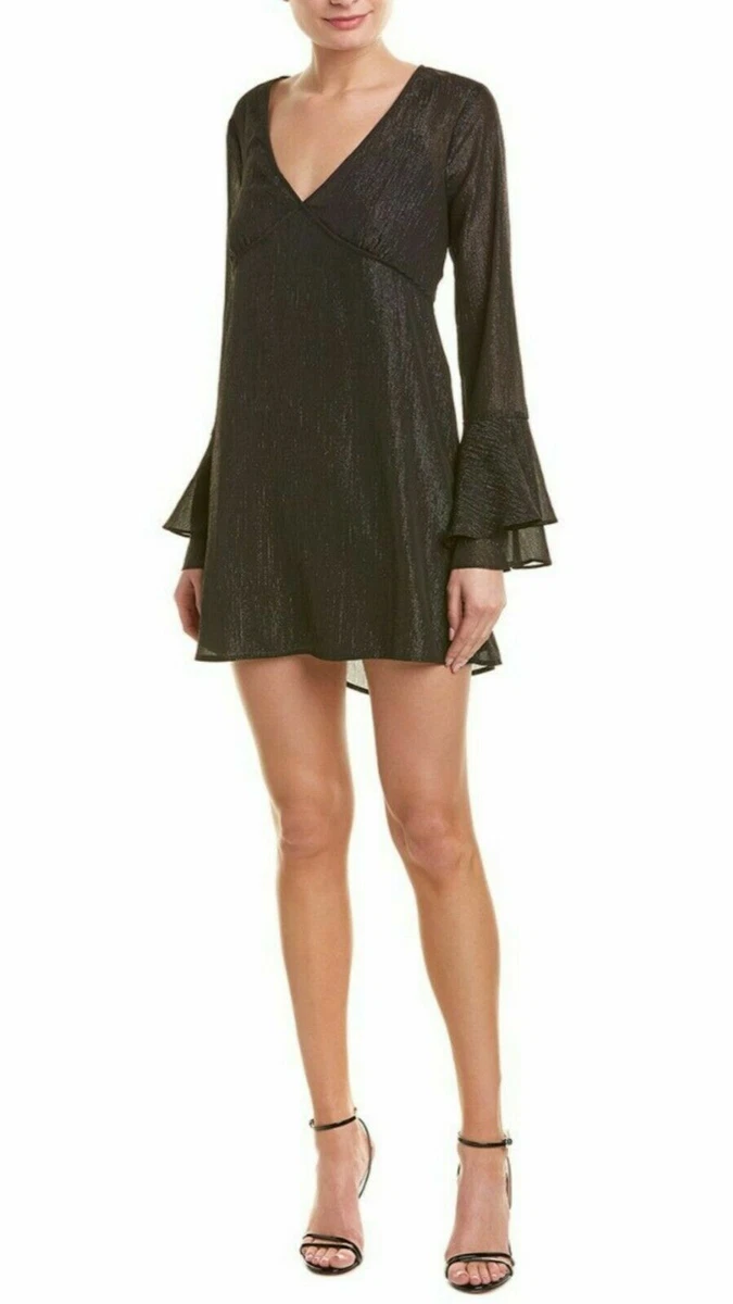bcbgeneration black long sleeve dress Long Sleeve Halter Velvet Gown Black / 2