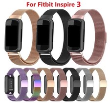 For Fitbit Inspire 3 Magnetic Stainless Steel Wristband Watch Strap Replacement