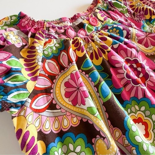 Hanna Andersson helles geblümtes Tunika langes Kleid Mod Mädchen Gr. 130 (US 8) braun - Bild 4 von 9