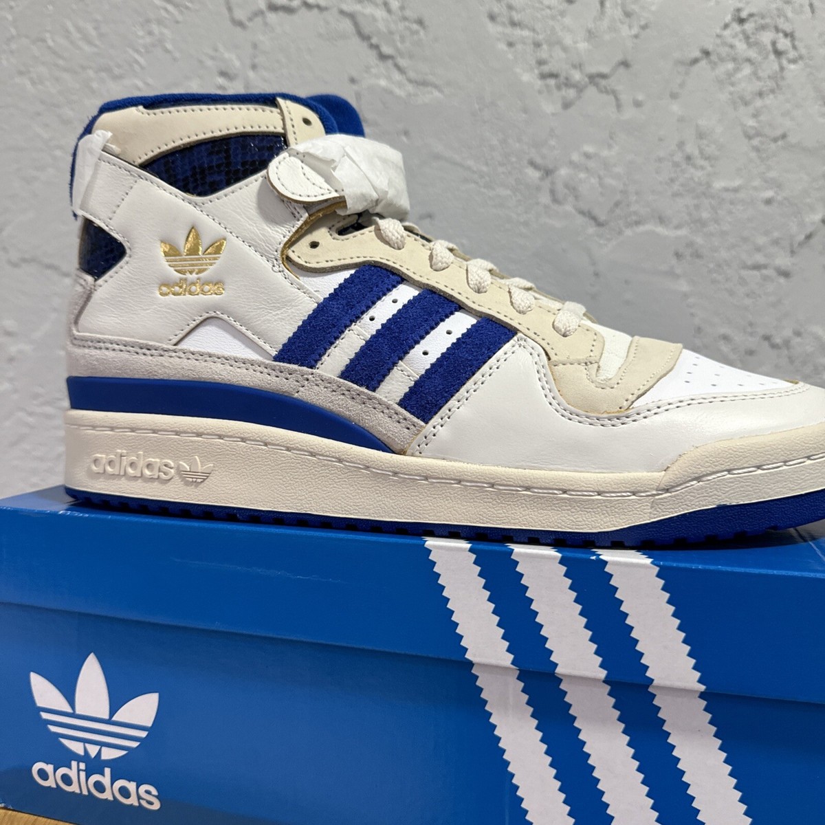 爽やか!!☆ADIDAS ☆ Forum 84 Hi OG WHITE & BLUE Shoes Adidas Men's Forum 84 HI Cloud White Team Royal Blue Shoes
