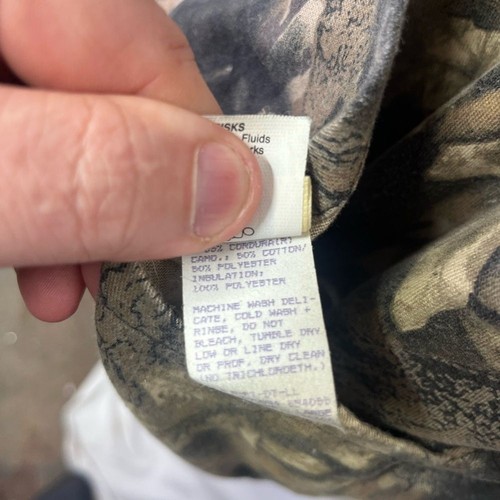 Vintage Johnson Garment Mossy Oak Camo Reversible Hunting Bibs Overalls Mens L - Picture 7 of 11