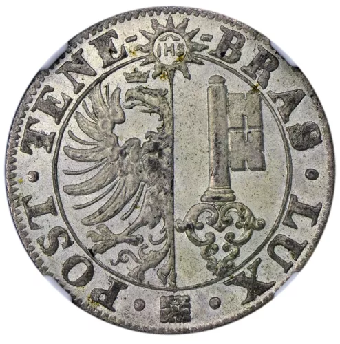 GENEVA (Swiss Canton) 25 Centimes 1839 Billon NGC MS63