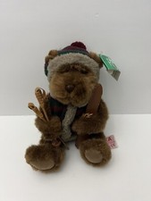 Russ Berrie Teddy Bear Skiing Bear 7" Plush Collectible "Parka" Alpine Lodge Ski