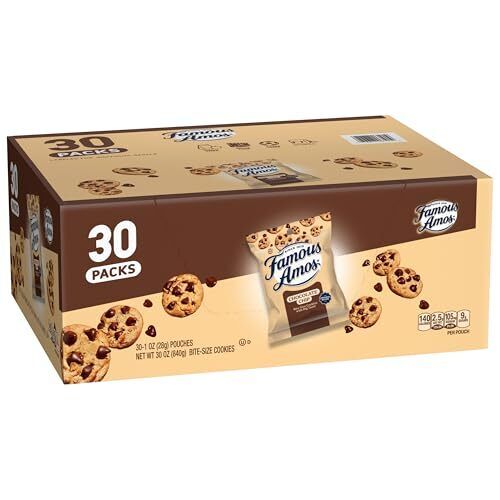 Famous galletas clásicas con chispas de chocolate Amos de 1 oz. Pack de 30 - Imagen 3 de 6