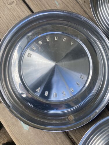 62 63 64 Mercury Dog Dish HUB CAPS 10 1/2" Set of 4 Merc Hubcaps 1962 1963 1964 - Picture 2 of 11