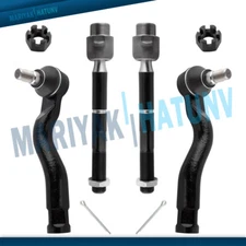 4PCS Front Inner & Outer Tie Rod Ends For 2008 2009-2019 Toyota Tundra Sequoia