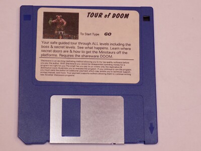 Tour of Doom 3.5'' Disk Computer PC Video Game IBM Shareware Guided Tour Vintage