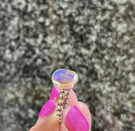 Australian Solid Boulder Opal Bezel Set Ring - Si… - image 12