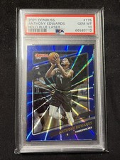 2021-22 Donruss Anthony Edwards Holo Blue Laser PSA 10 #/49  #175 2nd Year