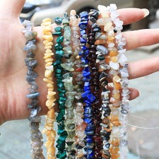 Freeform Natural Gemstone Chips Beads For Jewelry Making 34" Bulk 5-8mm