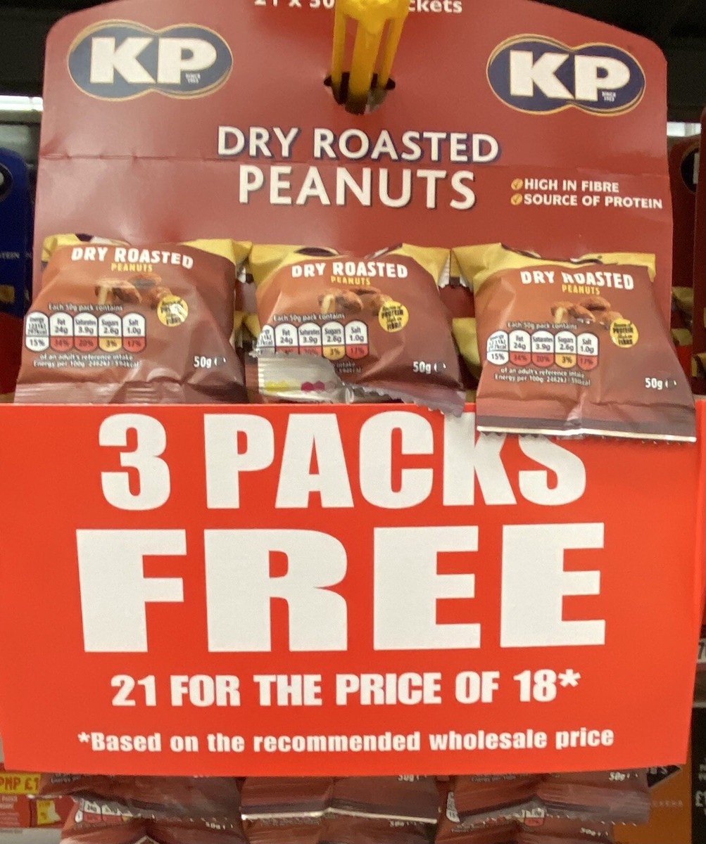 KP Dry Roasted Peanuts 5 x Snack Packs 150g | British Chemist