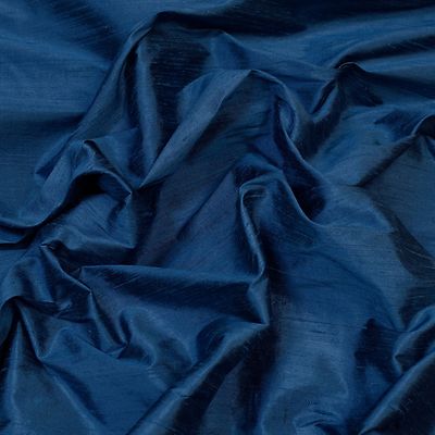 Iridescent Alpine Blue Dupioni 100% Silk 44'' or 54''W By The Yard (S-244)