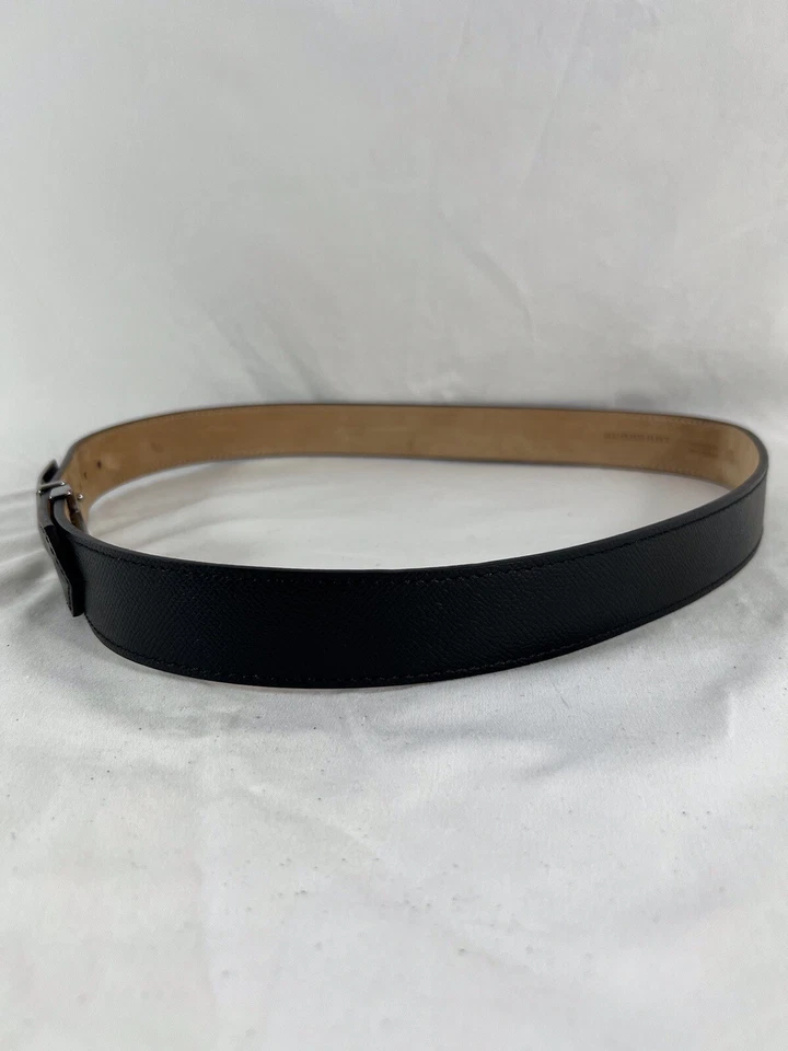 BURBERRY Reversible Cuero Negro Gris Claro Hebilla Para Hombre Hecho en Italia 40/100 Foto 4 de 4