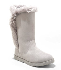 Cat  Jack Girls' Gray Microsuede Hart Faux Fur Shearling Winter Snow Boots NEW