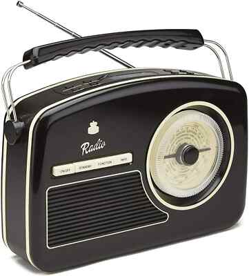 GPO Rydell Retro Tragbares UKW- und DAB+ Radio - SCHWARZ -  NEU+OVP