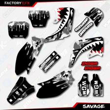 Gray Savage Camo Racing Graphics Kit fits Honda Cr125 Cr250 02-07 CR 125 250