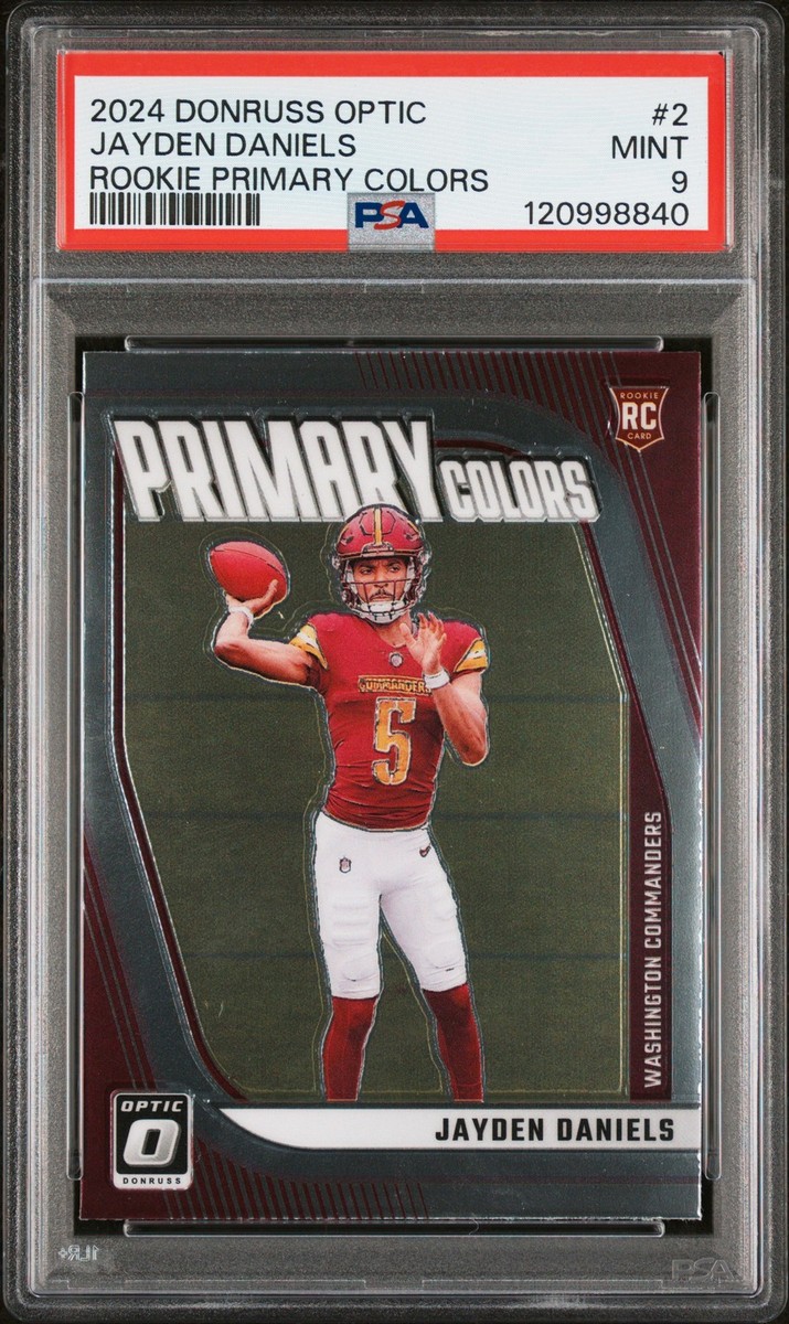 2024 PANINI DONRUSS OPTIC RC PRIMARY COLORS #2 JAYDEN DANIELS PSA