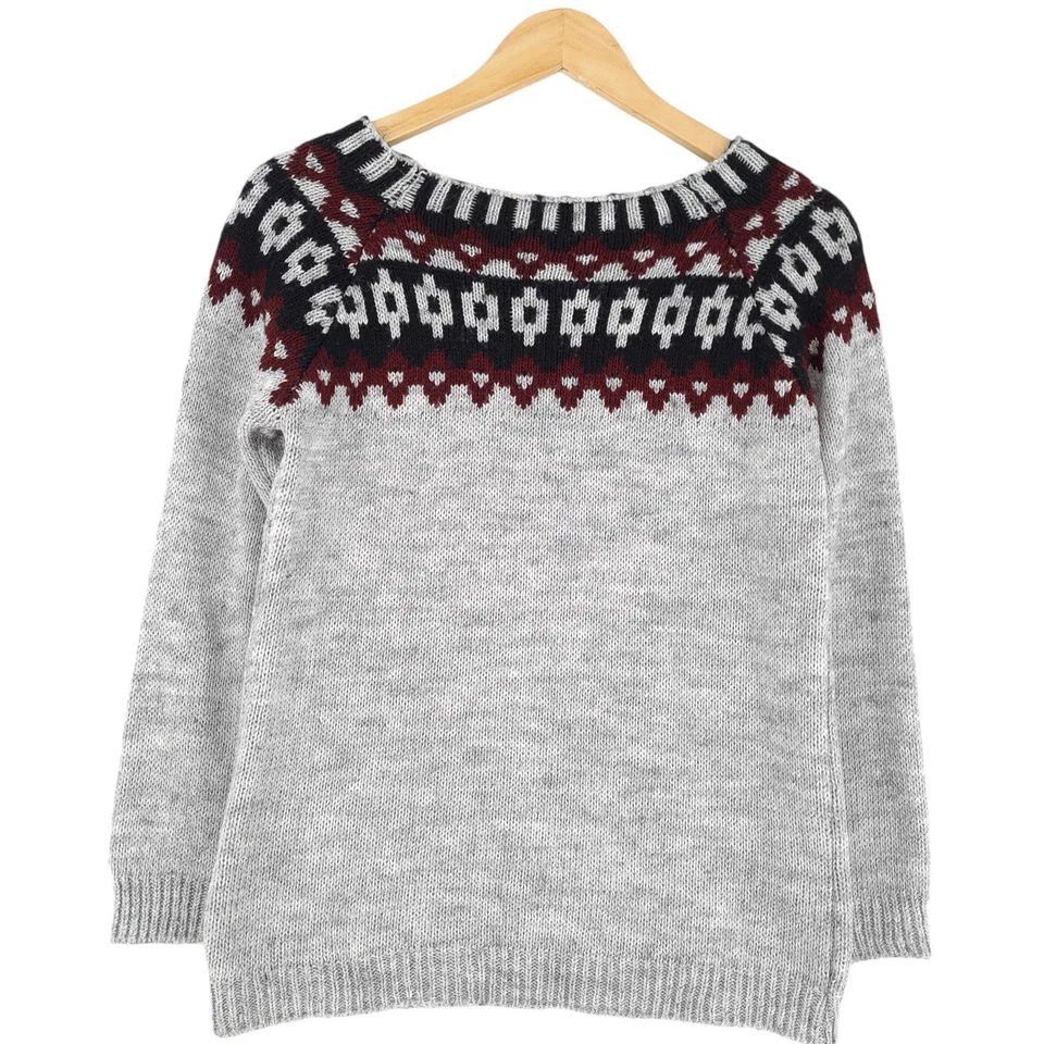 Vintage Nordic Pullover Fair Isle Mohair Damen Ci2 Größe S - Bild 3 von 4