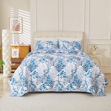 Coastal Beach Bedding Quilt Lightweight Summer Coverlet Home Bedding Queen 92x88