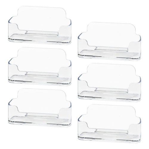 HSYMQ Acrylic Business Card Holder 6 Pack for Desk, Clear Plastic Transparent  - 第 1/5 張圖片