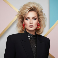 Vintage 1980's Red & Gold Beaded Convertible Earrings Clip On Mogul Couture