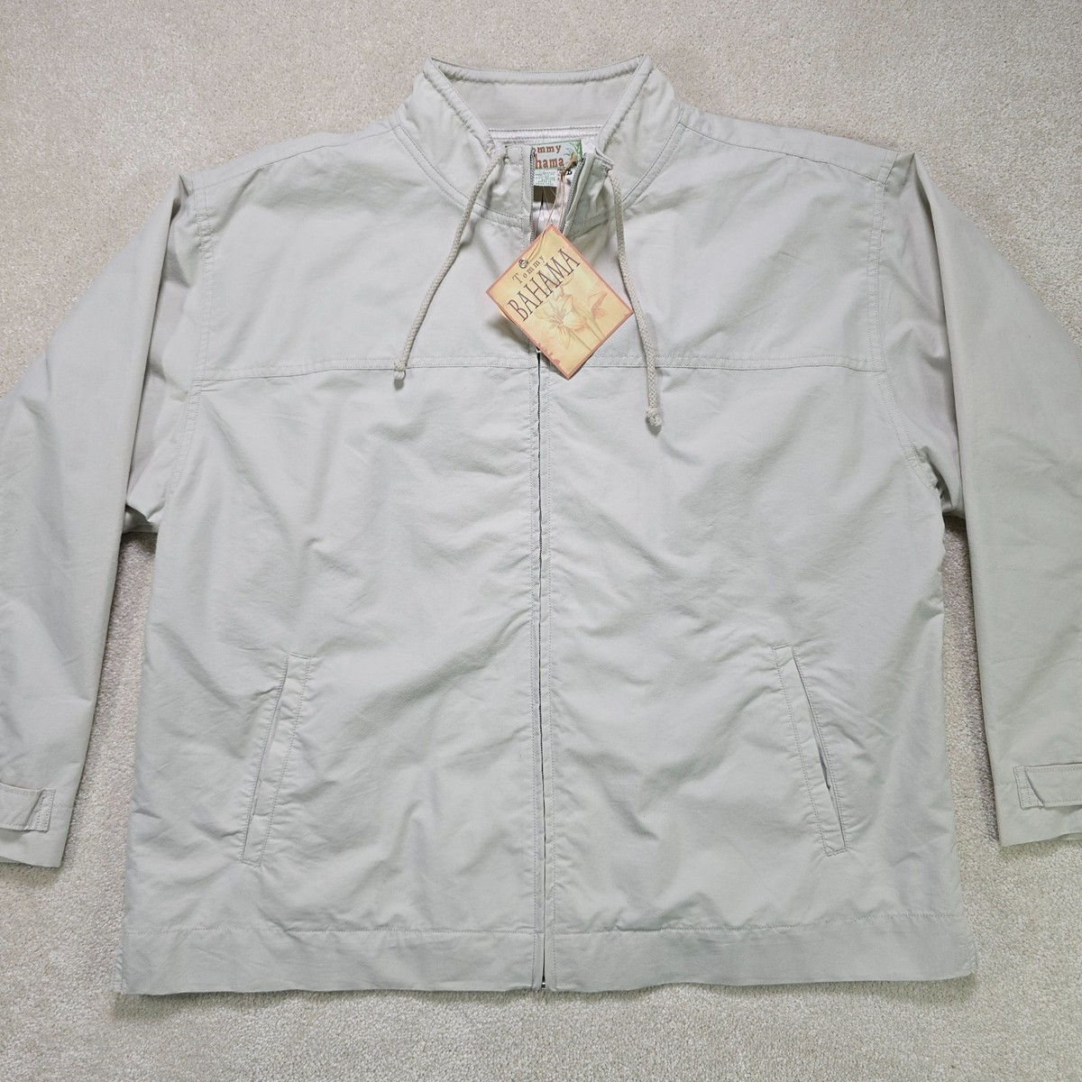 Tommy Bahama Wind Jammin Full Zip Jacket Men's L Tan Rayon Lined NWT View 3