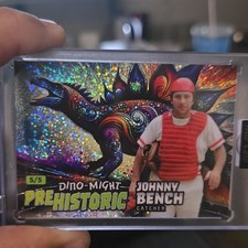 Wild Card 2024 Dino-Might Johnny Bench Alumination Prehistoric 5/5 Hologram