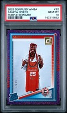 2025 PANINI DONRUSS WNBA PURPLE SHIMMER #92 SANIYA RIVERS 32/99 PSA 10