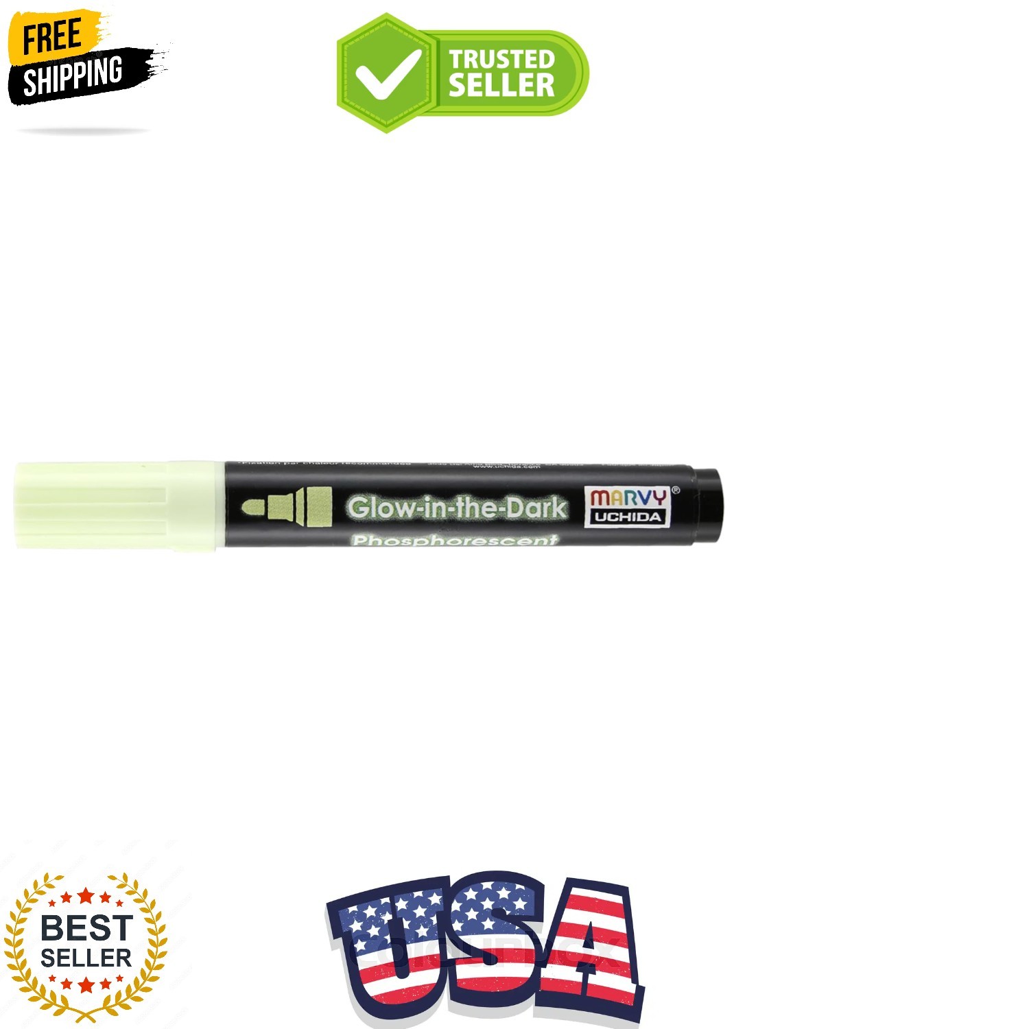 Glow in The Dark Fabric Marker - Fine Point, Non-Toxic, 3mm 