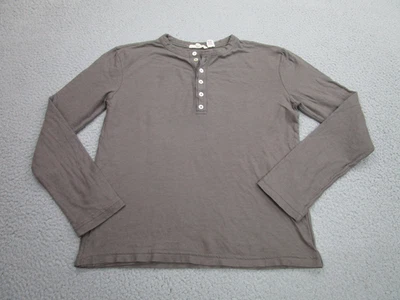 Inhabit shirt organic Cotton Henly Mens M Brown layered canada indie soft - Image 1 of 4
