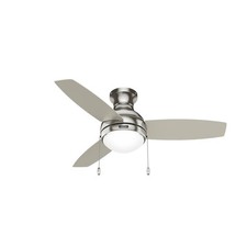Hunter Fan 44 inch Brushed Nickel Indoor Ceiling Fan with Light and Pull Chain