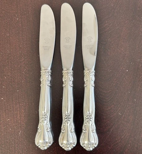 Lot Of 3 Gorham Chantilly Sterling Silver Handle Knives  #1