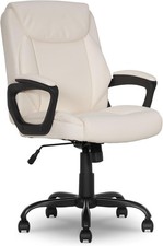 Classic Puresoft PU Padded Mid-Back Office Chair with Armrest, Height