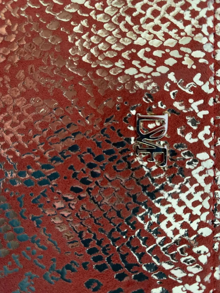 Diane Von Furstenberg Leather Wristlet, Orange/Snake - Image 3 of 4