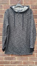 Longline dark grey marble hoodie size S b4