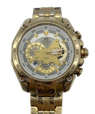 CASIO EDIFICE カシオ エディフィス EF-550 CASIO EF-550 EDIFICE Mens Watch Chrnograph Analog Round Gold DATE