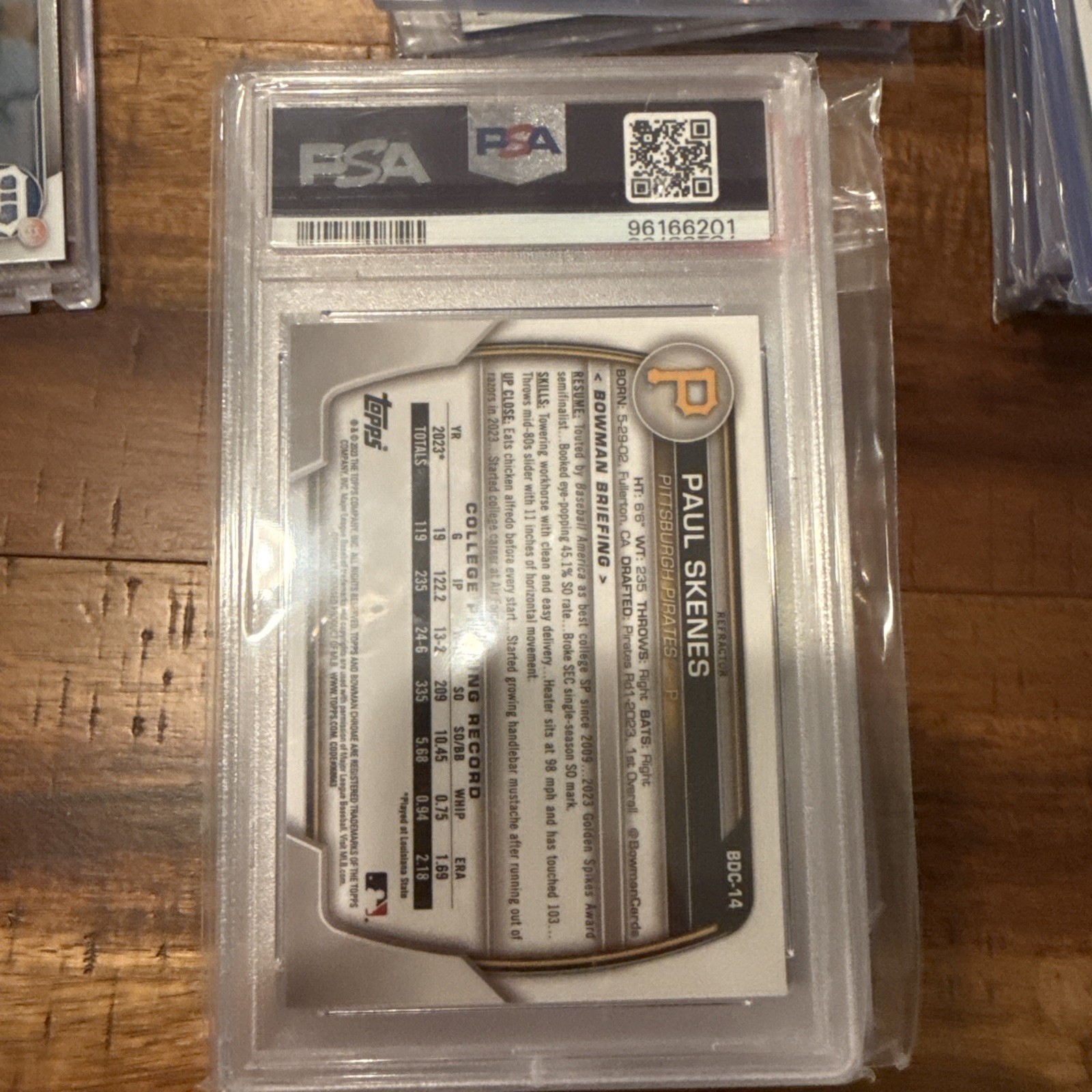 2023 Bowman Draft - Chrome Paul Skenes #BDC-14 Refractor (RC) PSA 9 🔥 view 2