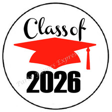 CLASS OF 2026 RED GRADUATION ENVELOPE SEALS LABELS STICKERS FAVORS