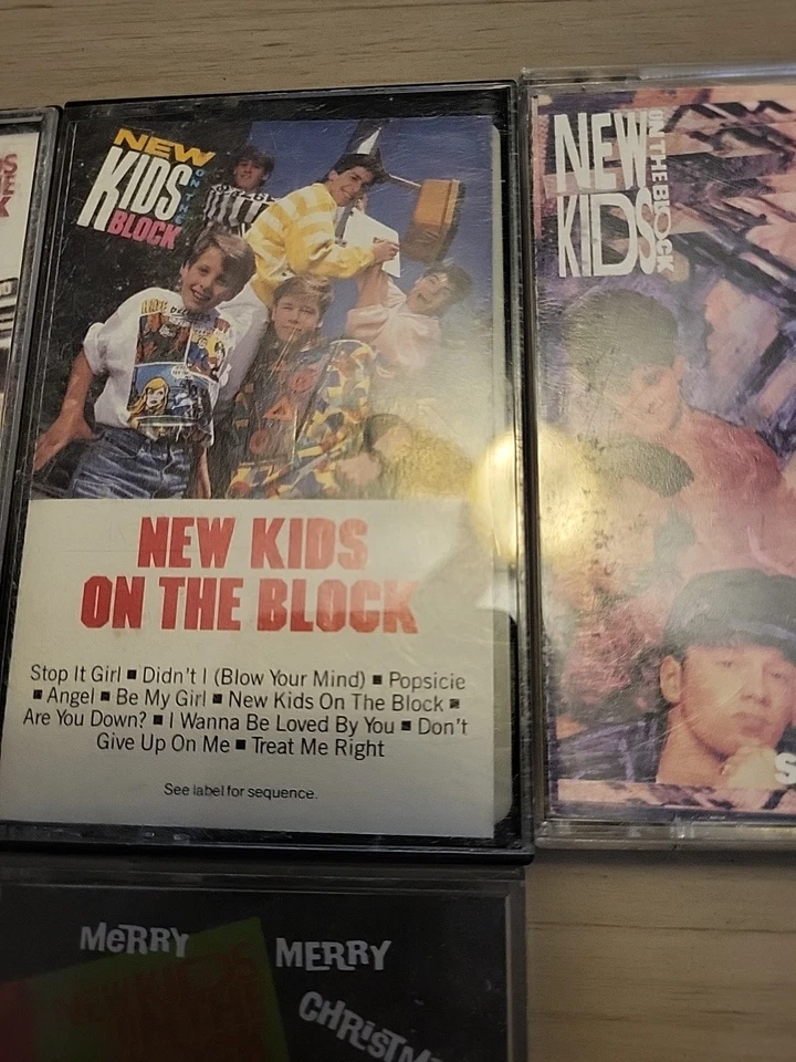 New Kids on The Block Step By Step Cassette Tap Hangin Tough Debut Lot of 4 Vin - Image 3 of 4