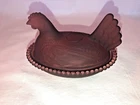 Fenton Glass Red Hen On A basket Mint