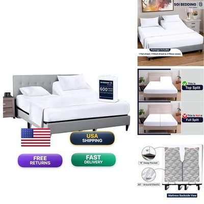 Sgi Bedding 28 King Split Top Flex Head Sheet 100 Egyptian Cotton Sheet Set -