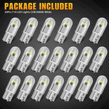 20x T10 194 168 W5w 2825 Cob Led License Plate Interior Light Bulbs 6000k White
