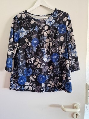SChwarz-bunt geblümter Damen Pullover ( Naber ) Gr. 46