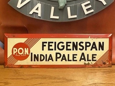 Pon Feigenspan India Pale Ale Tin Over Cardboard Sign