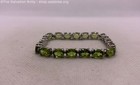 925 Sterling Silver Oval Peridot Link Tennis Bracelet - 13.9g — photo 4