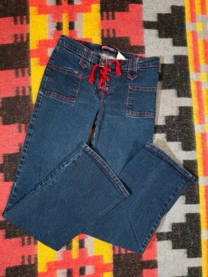 Vintage Y2K Bubblegum Jeans Lace Front Size 11/12 27x30