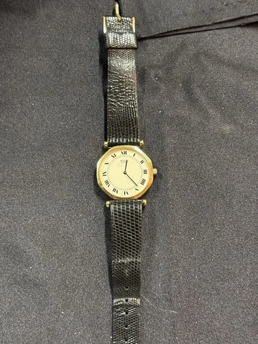 Seiko Watch Men 31mm White Dial Gold Tone Octagon 2620-0149 Needs Battery