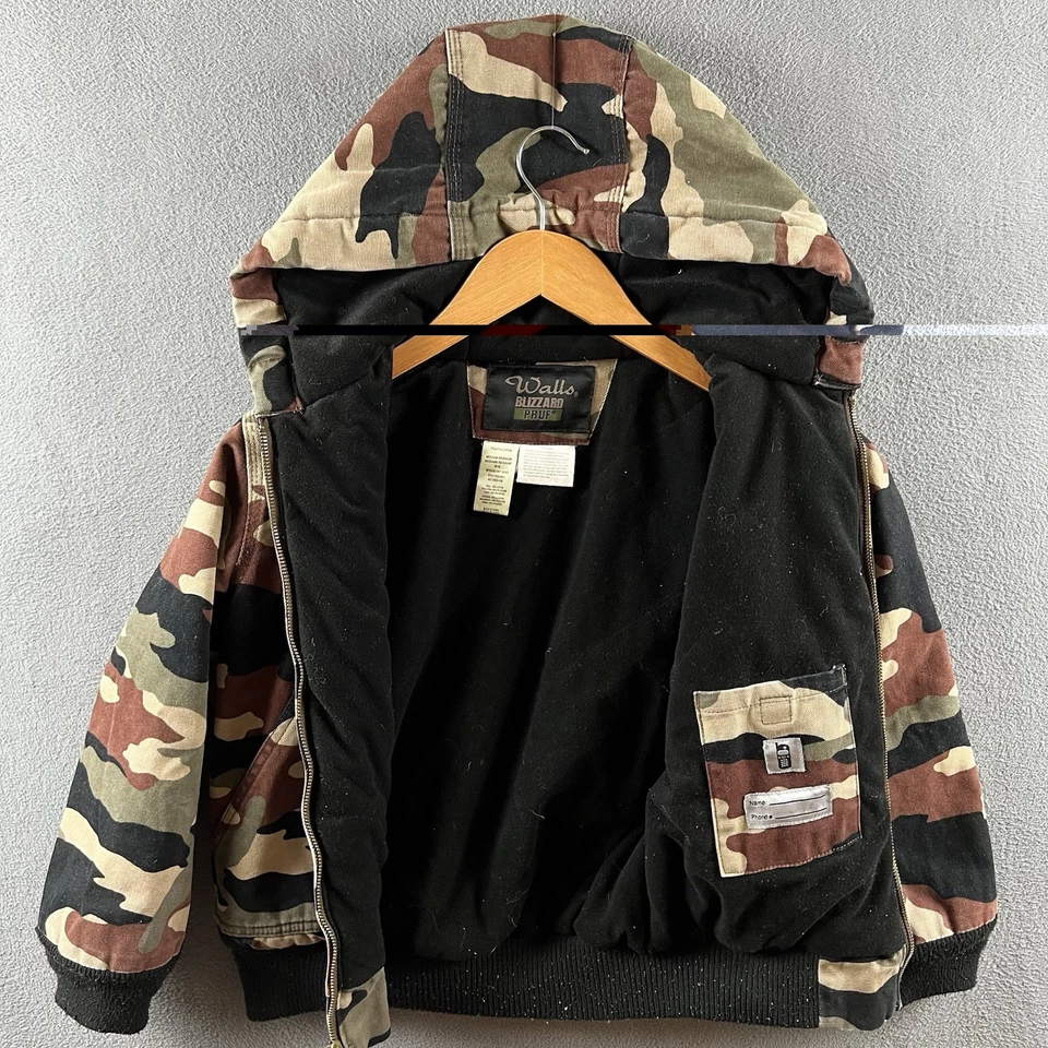 Chaqueta Walls Blizzard Pruf Juvenil Mediana Camuflada Con Capucha Aislada Ropa de Trabajo Abrigo Niños Foto 2 de 4
